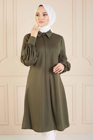 Reglan Kol Tunik 100MD2239 Haki - Thumbnail