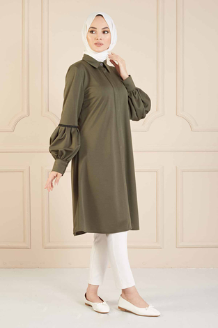 Reglan Kol Tunik 100MD2239 Haki - Thumbnail