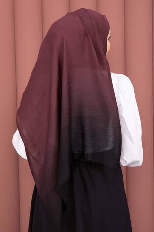 Renk Geçişli Modern Şal Serisi Bordo - Thumbnail