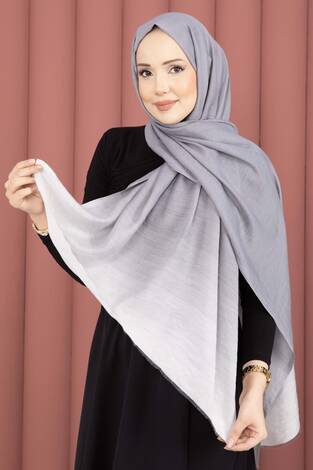 Renk Geçişli Modern Şal Serisi Gri - Thumbnail