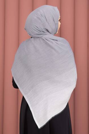 Renk Geçişli Modern Şal Serisi Gri - Thumbnail