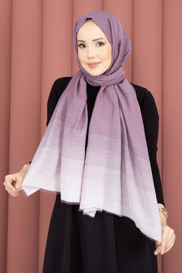 Ecn - Renk Geçişli Modern Şal Serisi Lila (1)