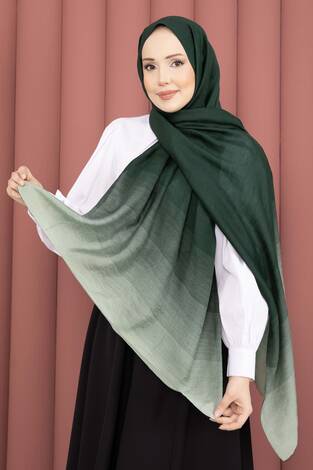 Renk Geçişli Modern Şal Serisi Zümrüt - Thumbnail