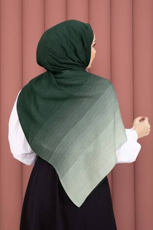 Renk Geçişli Modern Şal Serisi Zümrüt - Thumbnail