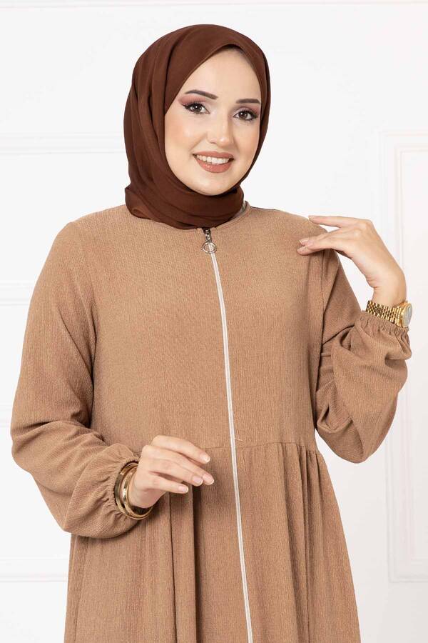 Df - Robalı Kolu Lastikli Ferace Camel (1) Df - Robalı Kolu Lastikli Ferace Camel (1)