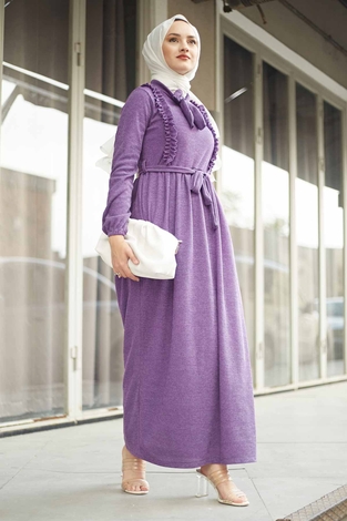 Ruffled Camisole Dress 120NY2002 Lilac - Thumbnail