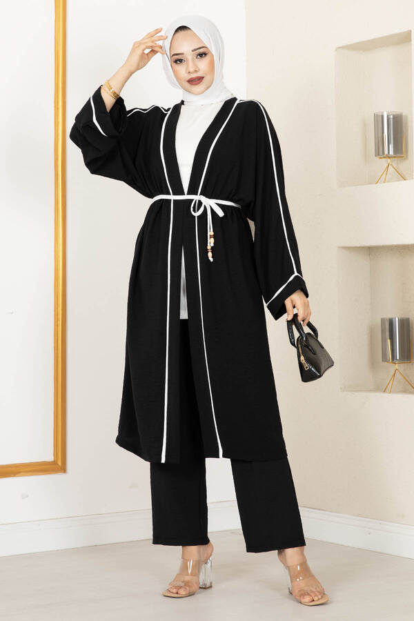Rüya İkili Tesettür Kimono Siyah