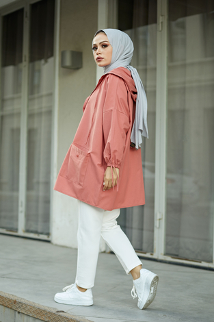 SAG Hood Spor Gömlek 8944-10 Somon - Thumbnail
