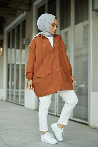 SAG Hood Spor Gömlek 8944-9 Taba - Thumbnail
