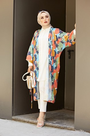 SAG Orange Kimono 9213-2 - Thumbnail