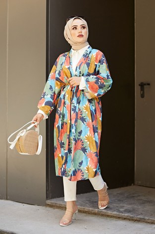 SAG Orange Kimono 9213-2 - Thumbnail
