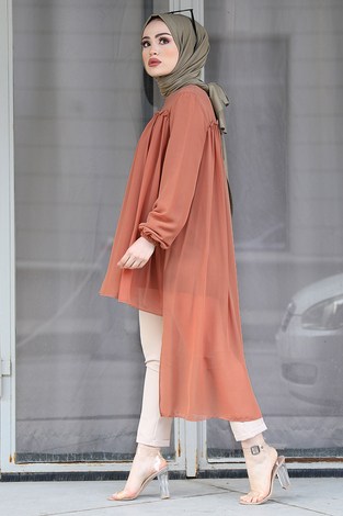 SAG Tarz Tunik 2634-5 Kahve - Thumbnail