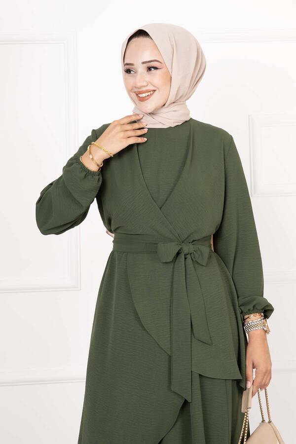 Hl - Salaş Kalıp Aerobin Tesettür İkili Takım Haki (1)