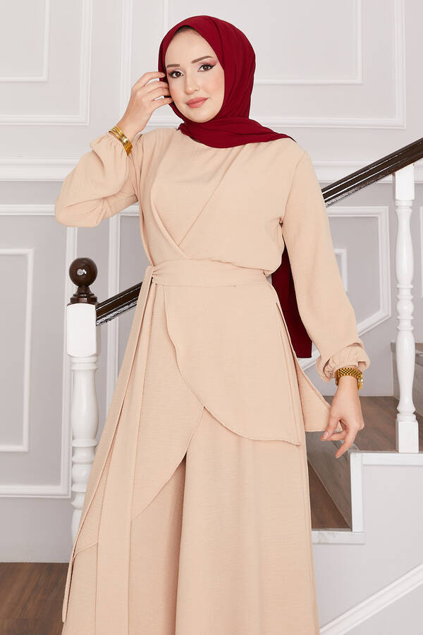 Hl - Salaş Kalıp Aerobin Tesettür İkili Takım Vizon (1)