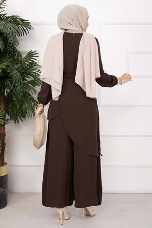 Salaş Kalıp Aerobin Tesettür İkili Takım Acı Kahve - Thumbnail