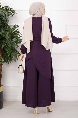 Salaş Kalıp Aerobin Tesettür İkili Takım Mor - Thumbnail