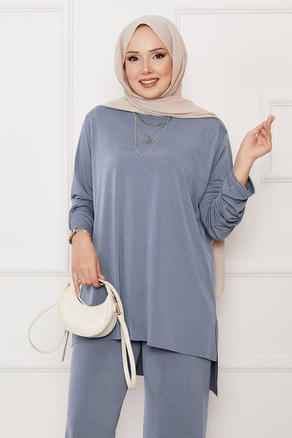 Özk - Salaş Rahat Kalıp İkili Sandy Takım Açık Gri (1)