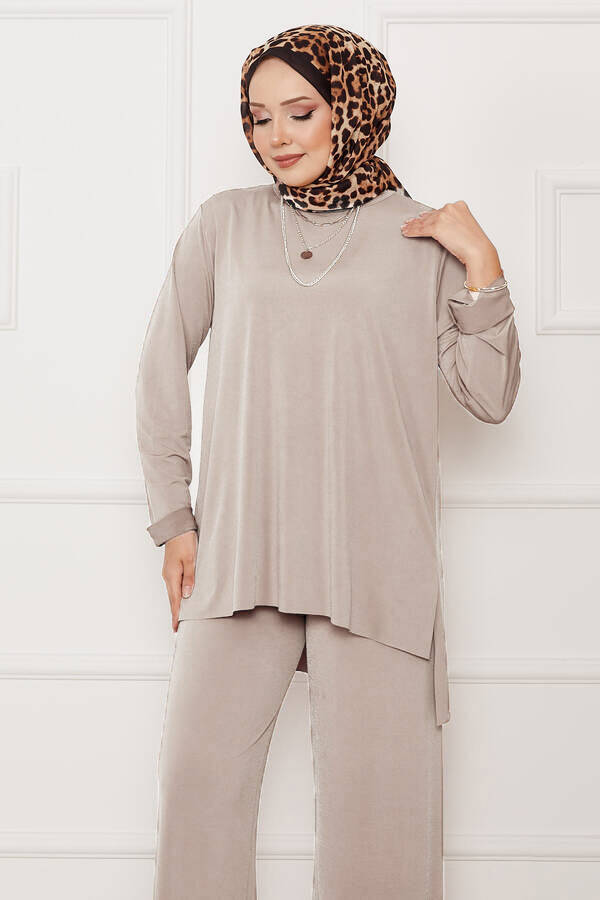 Özk - Salaş Rahat Kalıp İkili Sandy Takım Bej (1)
