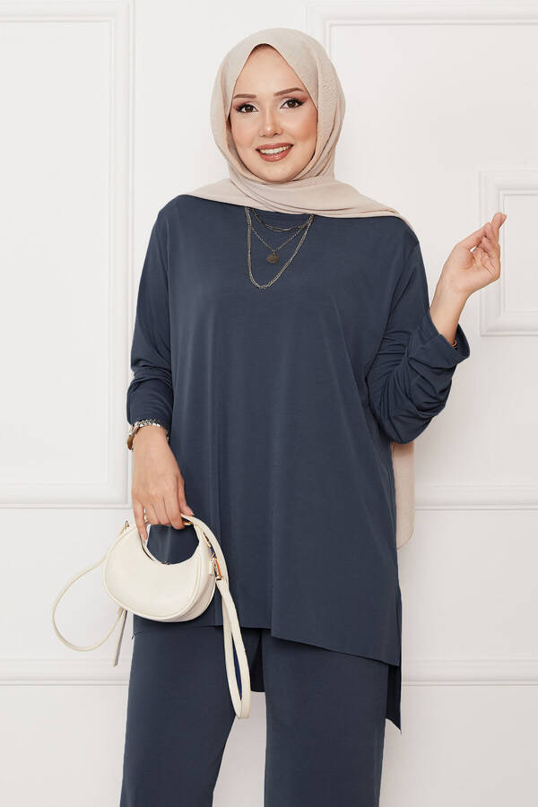 Özk - Salaş Rahat Kalıp İkili Sandy Takım Gri (1)