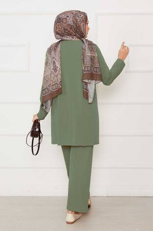 Salaş Rahat Kalıp İkili Sandy Takım Koyu Haki - Thumbnail