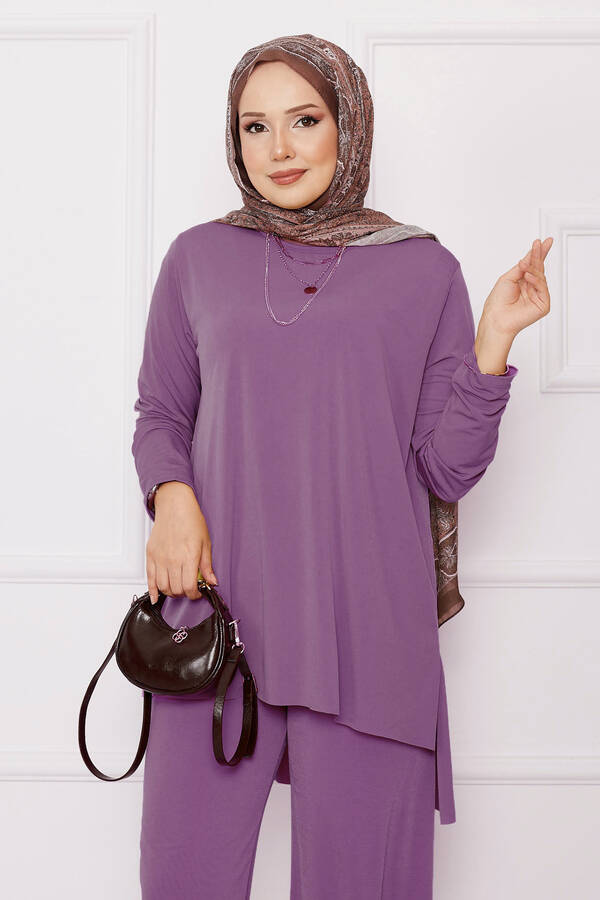 Özk - Salaş Rahat Kalıp İkili Sandy Takım Lila (1)