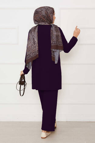 Salaş Rahat Kalıp İkili Sandy Takım Mor - Thumbnail