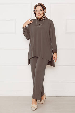 Salaş Rahat Kalıp İkili Sandy Takım Vizon - Thumbnail