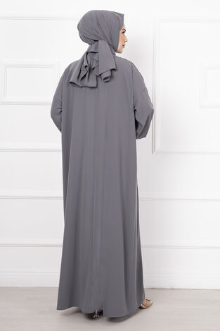 Şallı Namaz Elbisesi Füme - Thumbnail