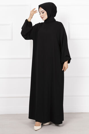 Şallı Namaz Elbisesi Siyah - Thumbnail