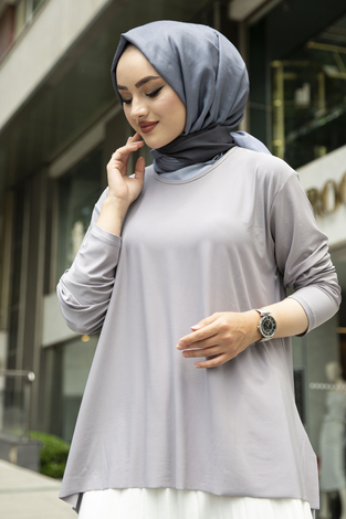 Sandy Etekli Takım 590EML-10422 Gri - Thumbnail