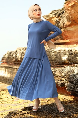 Sandy İkili Takım 65856-3 İndigo - Thumbnail