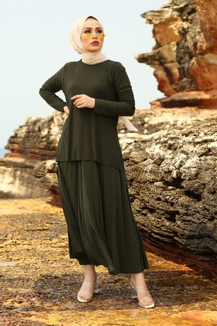 Sandy İkili Takım 65856-5 Haki - Thumbnail