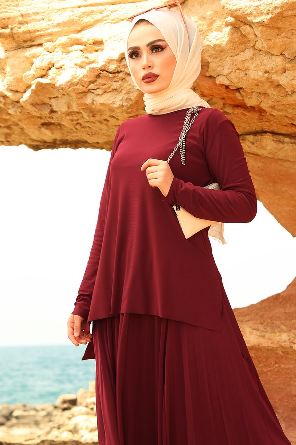  - Sandy İkili Takım 65856-7 Bordo (1)