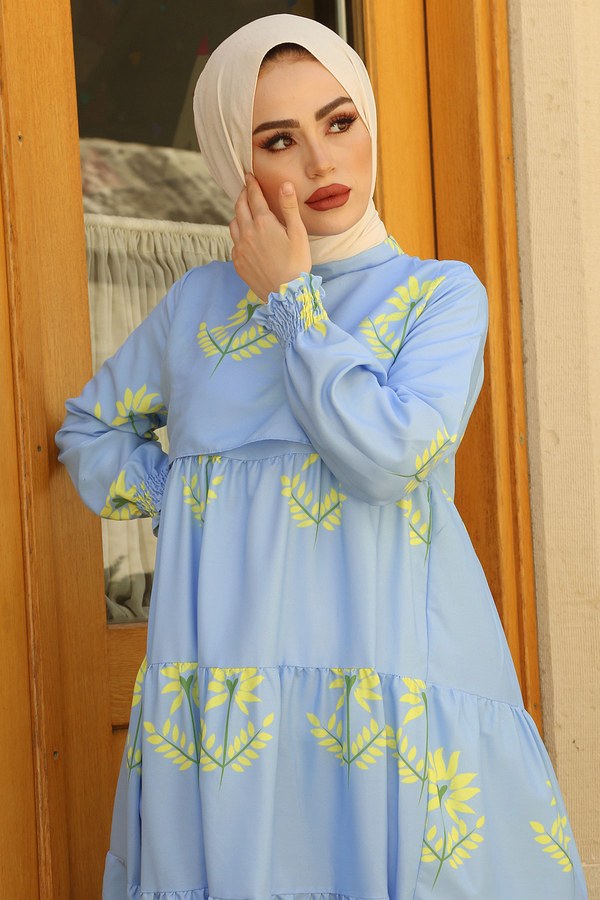  - Sarı Çiçekli Elbise 61062-1 (1)