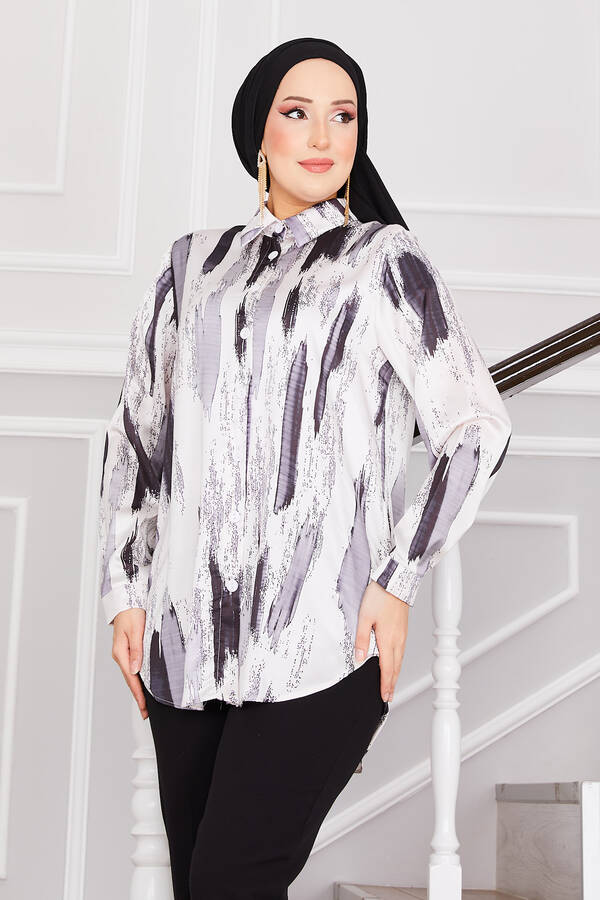 MD - Saten Desenli Tunik Siyah (1) MD - Saten Desenli Tunik Siyah (1)