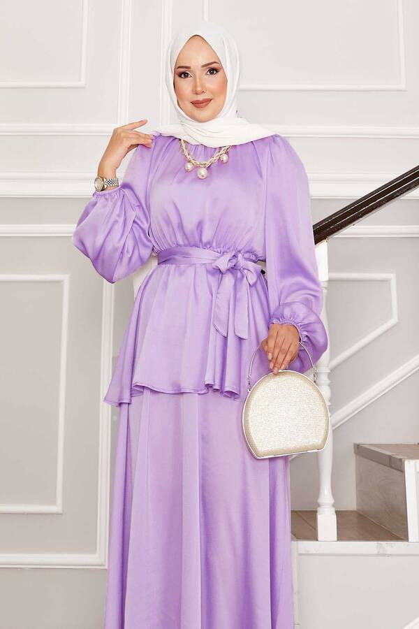 Msk - Saten Etekli İkili Tesettür Takım Lila (1) Msk - Saten Etekli İkili Tesettür Takım Lila (1)