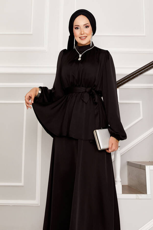 Msk - Saten Etekli İkili Tesettür Takım Siyah (1) Msk - Saten Etekli İkili Tesettür Takım Siyah (1)