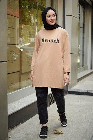 SBH Brunch Spor Tunik 6721-2 Camel - Thumbnail