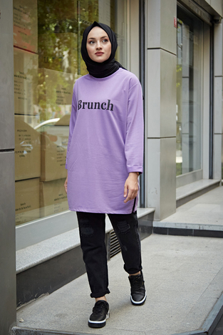 SBH Brunch Spor Tunik 6721-3 Lila - Thumbnail