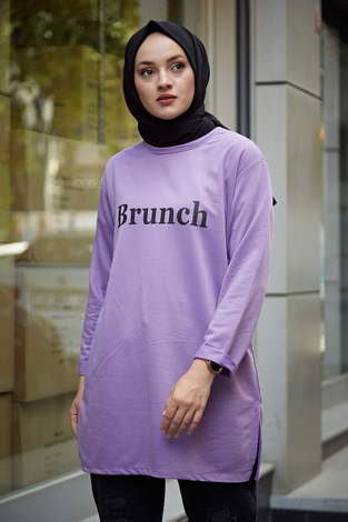 SBH Brunch Spor Tunik 6721-3 Lila - Thumbnail