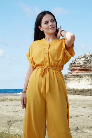 SEM Belden Büzgülü Tulum 3462-5 Sarı - Thumbnail