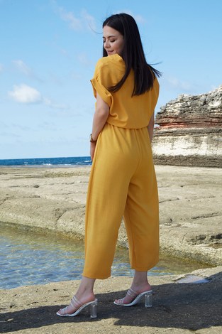 SEM Belden Büzgülü Tulum 3462-5 Sarı - Thumbnail