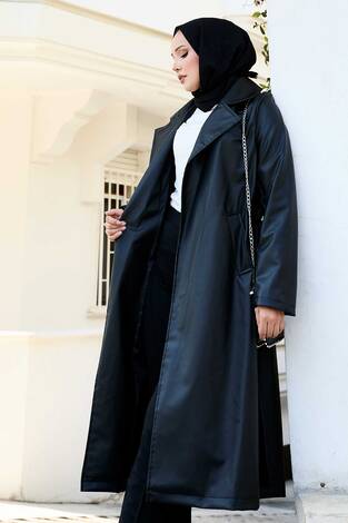 Seyyar Kuşaklı Deri Kap Siyah - Thumbnail