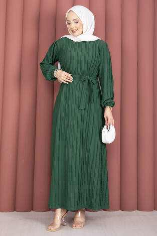 Seyyar Kuşaklı Zaranur Elbise Benetton - Thumbnail