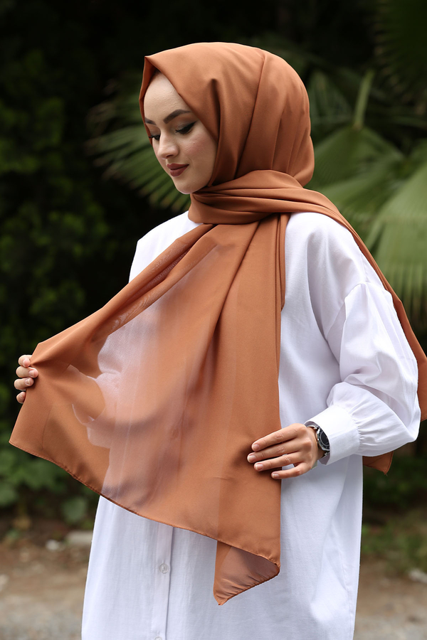 E - Şifon Şal 190E-1829 Taba (1)