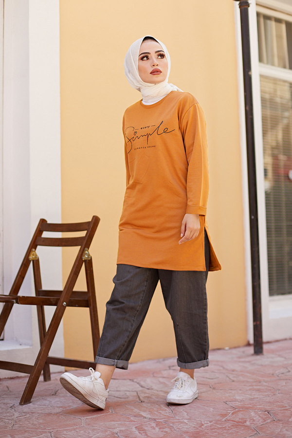  - Simple Sweat-Tunik 9792-29 Hardal