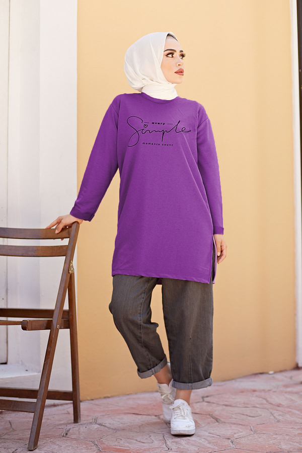  - Simple Sweat-Tunik 9792-30 Mor