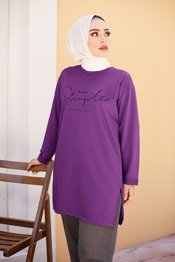  - Simple Sweat-Tunik 9792-30 Mor (1)