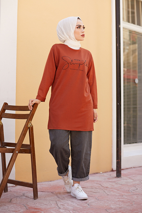  - Simple Sweat-Tunik 9792-31 Kiremit