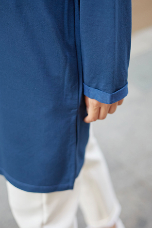 Simple Sweat-Tunik 9792-32 İndigo - Thumbnail